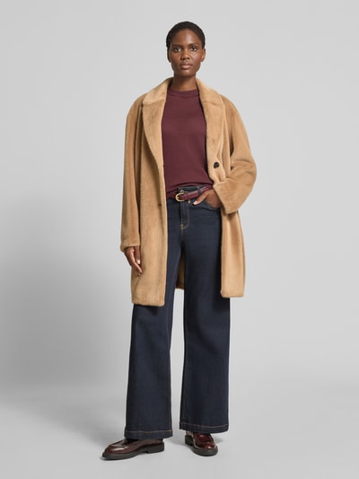 WHITE LABEL Mantel mit Reverskragen Cognac 1