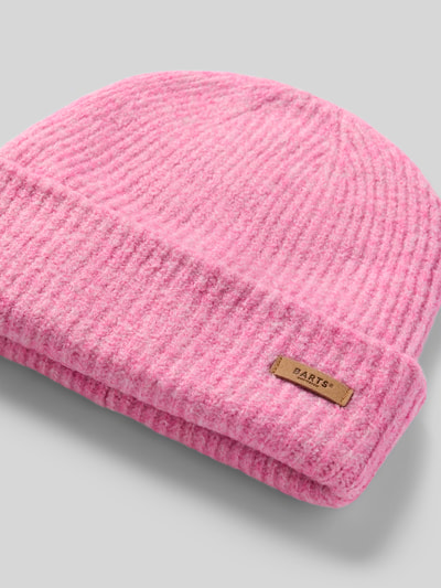 Produktfoto, Beanie mit Label-Patch Modell 'Witzia Beanie' von Barts in Rosa mit grober Rippenstruktur, Damen Mütze von Barts
