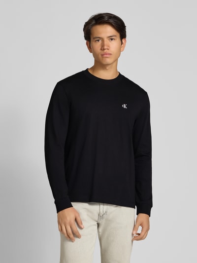 Calvin Klein Jeans Bluzka z długim rękawem i wyhaftowanym logo Czarny 4