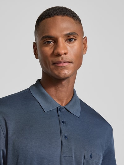 RAGMAN Regular fit poloshirt met borstzak Jeansblauw - 3