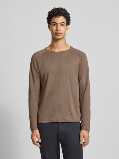 JACK & JONES Regular Fit Longsleeve mit Logo-Patch Modell 'Breeze' Taupe 4