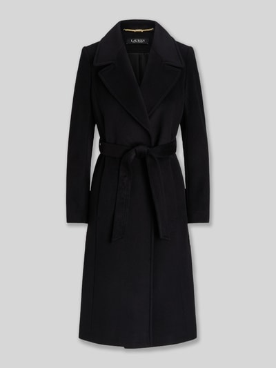 Lauren Ralph Lauren Lange jas van wol met strikceintuur Zwart - 2