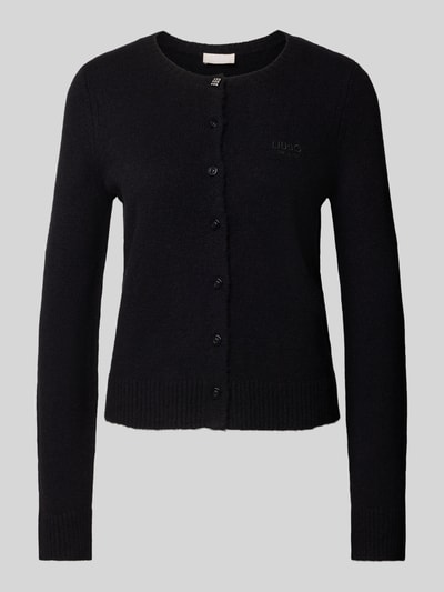 Liu Jo White Cardigan mit Label-Stitching Black 2