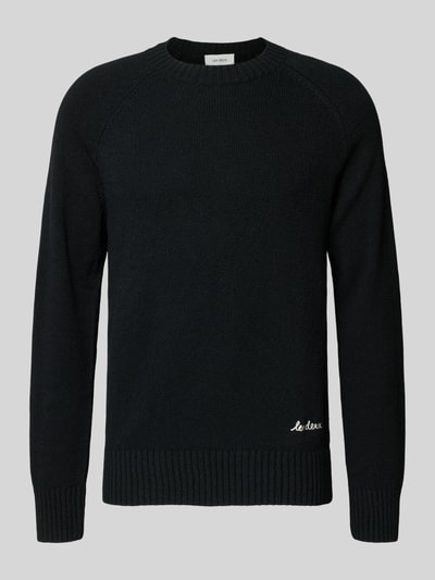 Les Deux Sweter z dzianiny z prążkowanymi wykończeniami Czarny 2