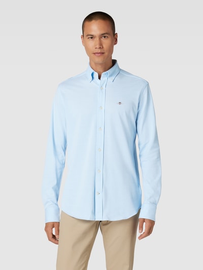 Gant Regular Fit Freizeithemd mit Button-Down-Kragen Modell 'PIQUE' Bleu 4