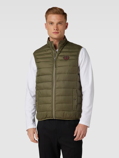 Christian Berg Men Bodywarmer met labelpatch Olijfgroen - 4