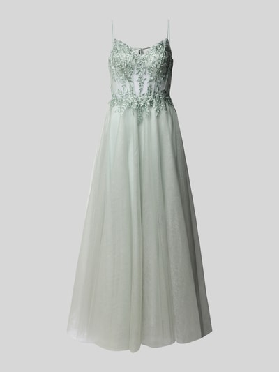 Luxuar Abendkleid mit Ziersteinbesatz Gruen 2