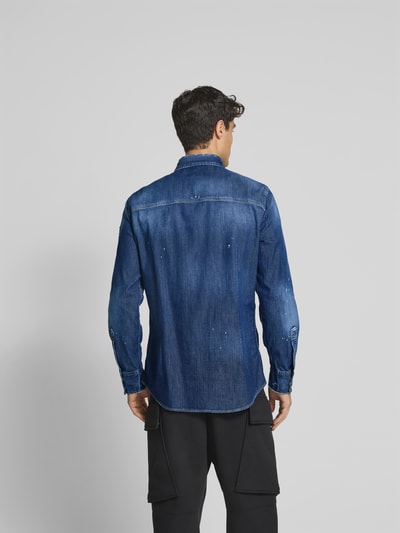 Dsquared2 Relaxed Fit Jeanshemd mit Knopfleiste Dunkelblau 5