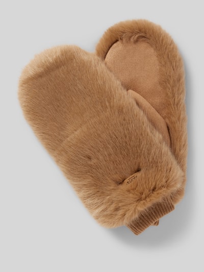 Barts Handschoenen met labeldetail, model 'Fur Mitts' Taupe - 1