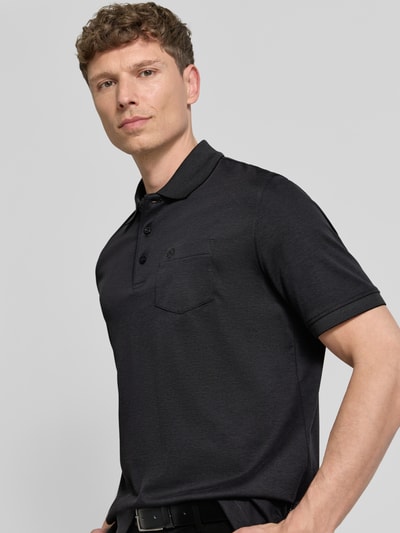 bugatti Regular Fit Poloshirt mit Brusttasche und Label-Stitching Anthrazit 3