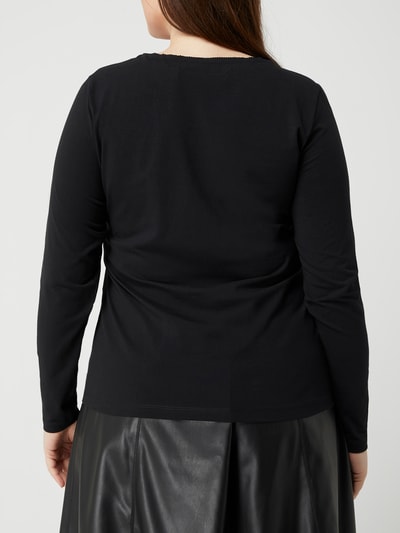 Vero Moda Curve PLUS SIZE shirt met plooien, model 'Broling' Zwart - 6