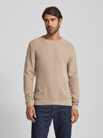 SELECTED HOMME Gebreide pullover met structuurmotief, model 'ROSS' Ecru gemêleerd - 4