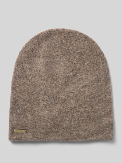Seeberger Doppelt gestrickte Beanie aus reinem Kaschmir Taupe 1