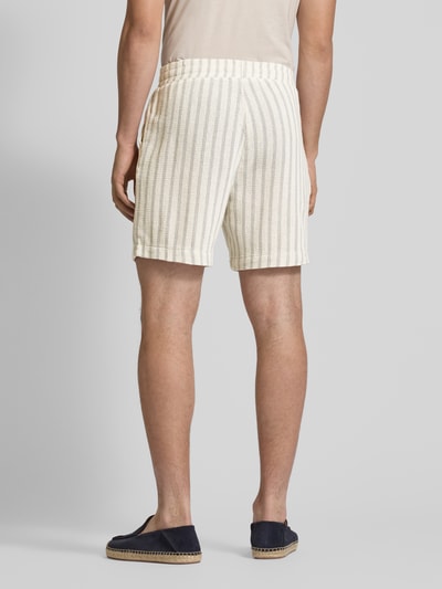 WOODBIRD Loose Fit Shorts mit Label-Detail Modell 'Bommy' Offwhite 5