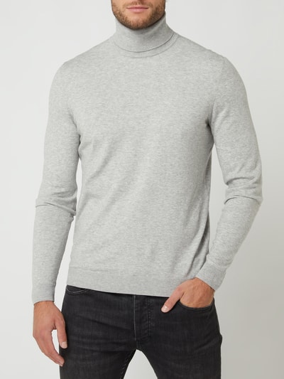 Tom Tailor Rollkragenpullover mit Lyocell-Anteil  Hellgrau Melange 4