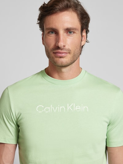 CK Calvin Klein T-Shirt mit Label-Print Hellgruen 3
