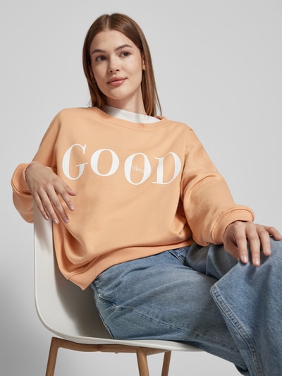 miss goodlife Sweatshirt met statementprint, model 'Good Vibes' Beige - 3