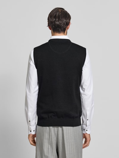 Fynch-Hatton Pullunder mit Logo-Detail Modell 'Slipover Superfine' Anthrazit 5