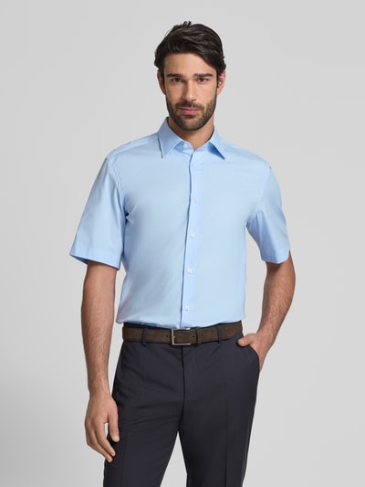 BOSS Koszula biznesowa o kroju regular fit z rękawami o dł. 1/2 model ‘Joe’ Błękitny 4