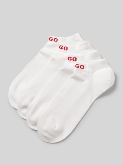 Produktfoto, Socken aus Baumwoll-Mix im 4er-Pack von HUGO, efekt: jednolity kolor, z napisem z logo, ściągacz: elastyczny, zestaw 4 szt., wykończenie materiału: mieszanka bawełny