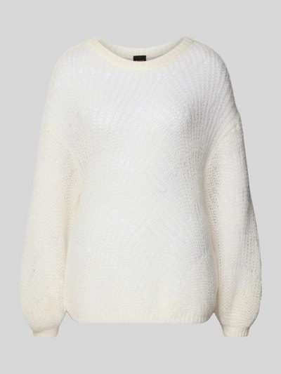 BOSS Orange Oversized Strickpullover aus Mohair-Mix mit Woll-Anteil Modell 'C_FERIGNON' Offwhite 2