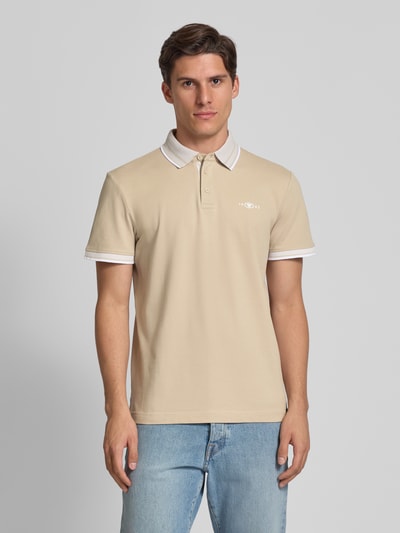 Tom Tailor Regular Fit Poloshirt aus Baumwoll-Mix Beige 4