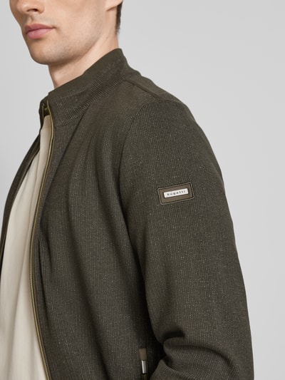 bugatti Sweatjacke mit Stehkragen Oliv 3