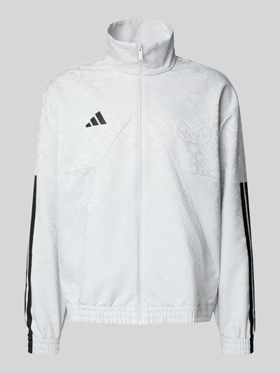 adidas Sportswear Relaxed Fit Sweatjacke mit Logo-Print Modell 'Tiro' Hellgrau 2