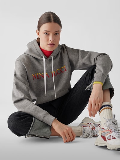 Nina Ricci Hoodie mit Label-Stitching Mittelgrau 3