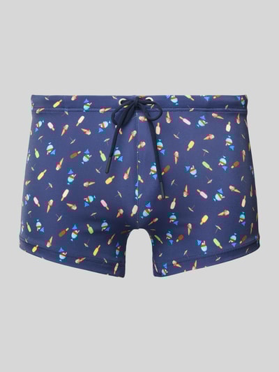 HOM Zwembroek met elastische band en tunnelkoord Marineblauw - 1