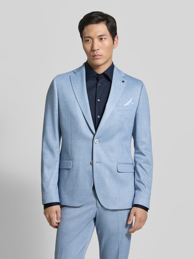 Zuitable slim fit 2-knoops colbert met klepzakken model 'Nick' Lichtblauw - 4