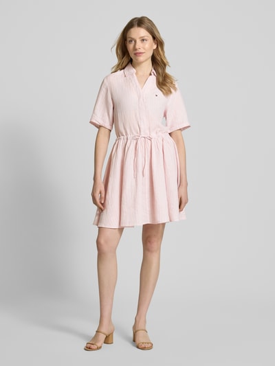 Tommy Hilfiger Ausgestelltes Hemdblusenkleid aus reinem Leinen Rosa 1