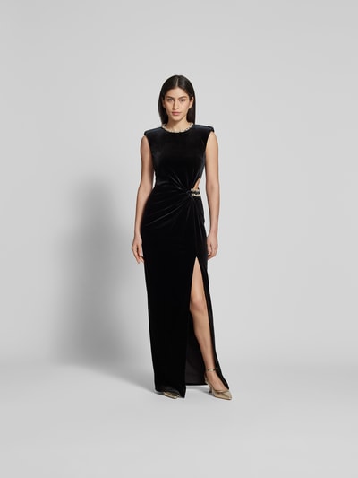 Self-Portrait Maxikleid mit Stretch-Anteil Black 4