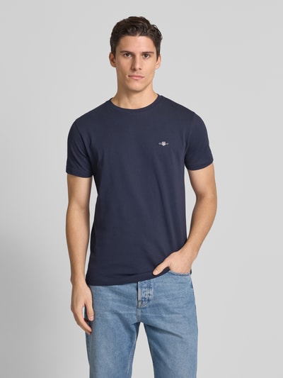 Gant Slim Fit T-Shirt mit Label-Stitching Marine 4