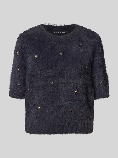 Luisa Cerano Regular Fit Strickpullover mit Zier-Applikationen Marine 2