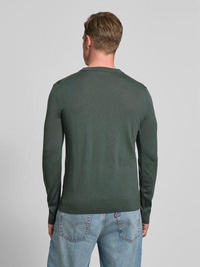 SELECTED HOMME Regular fit pullover van zuivere merinowol, model 'TRAY' Donkergroen - 5