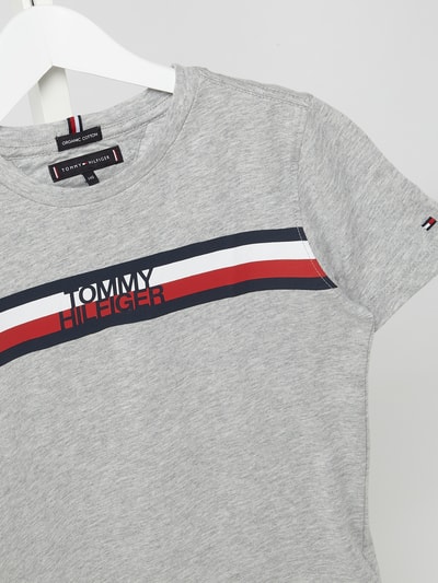 Tommy Hilfiger Teens T-shirt z paskami z logo  Średnioszary melanż 2