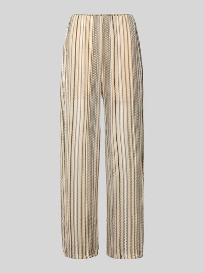 Produktfoto, Relaxed Fit Strickhose mit Allover-Muster Modell 'DEMI' von Vero Moda, gestreift, Lochstrickmuster, elastischer Bund, Strickstruktur