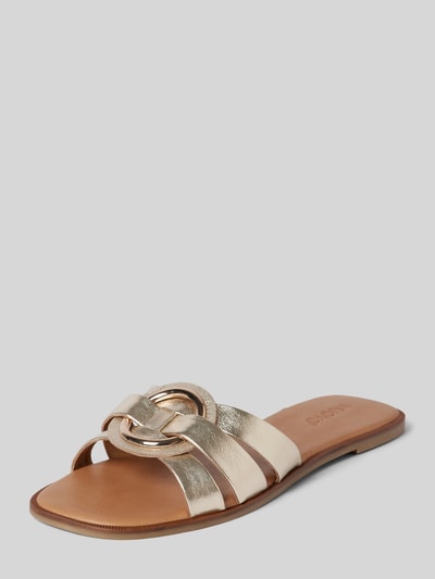 INUOVO Sandalette aus Leder mit Applikation Gold 1