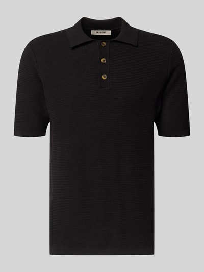 Produktfoto, Regular Fit Poloshirt aus reiner Baumwolle Modell 'ERIC' von Only & Sons, Optik: Unifarben, Struktur, Strick, Kurzarm, Polokragen.