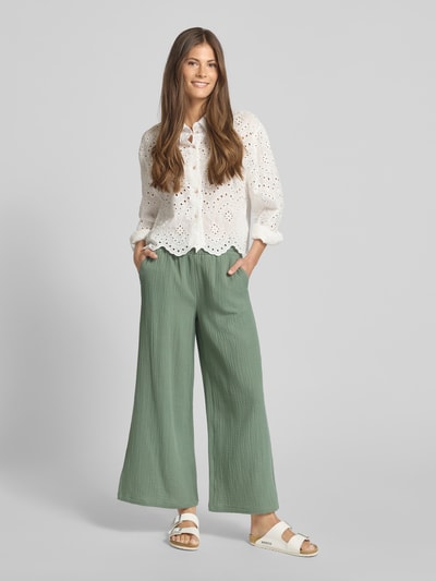 Christian Berg Woman Wide Leg Stoffhose in verkürzter Passform Schilf 1