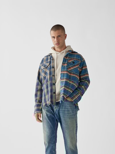 Greg Lauren Freizeithemd mit Karomuster Türkis 4