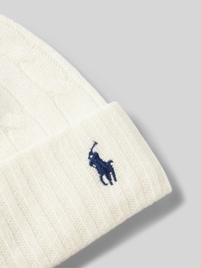 Polo Ralph Lauren Czapka beanie z wyhaftowanym logo Złamany biały 2