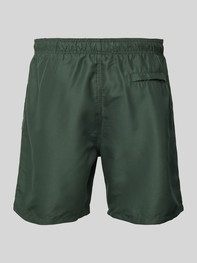 Shiwi Regular fit zwembroek met labelpatch, model 'Mike' Donkergroen - 3