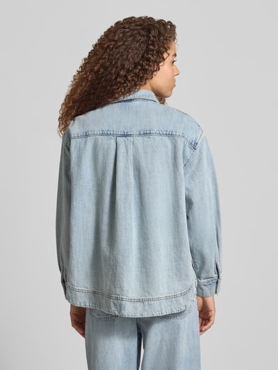 PIECES regular fit jeansblouse van puur katoen model 'GEGGO' Lichtblauw - 5