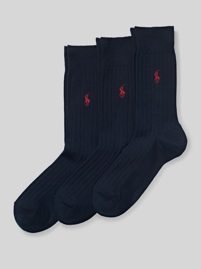 Polo Ralph Lauren Underwear sokken met gestikt logo in set van 3 Donkerblauw - 1