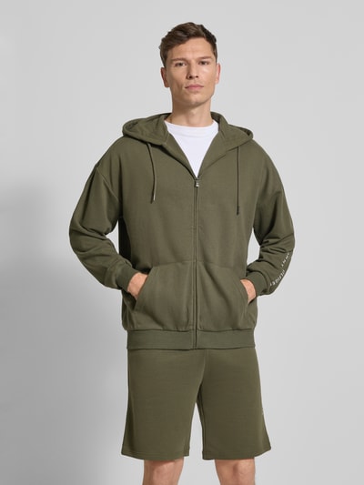 Tommy Hilfiger "Relaxed Fit" sweatjack van katoenmix Kaki - 4
