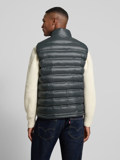 Blauer Usa Steppweste mit Stehkragen und Zweiwege-Reißverschluss Graphit 5