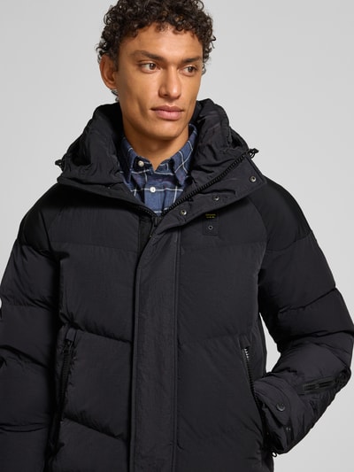 Blauer Usa Steppjacke mit Label-Patch Modell 'CROWN' Black 3