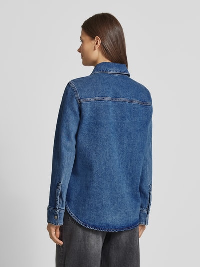 Marc O'Polo Oversized Jeansbluse aus Baumwoll-Mix mit aufgesetzten Taschen Blau Melange 5